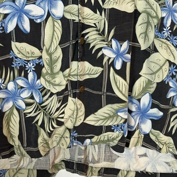 Tommy Bahama 100% Silk Hawaiian Shirt Mens XXL 2XL Green Floral Short Sleeve - Picture 10 of 11